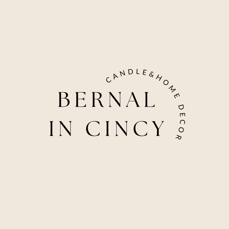 以下が含まれることがあります： キャンドルとホームデコレーションを販売する「Bernal in Cincy」というお店の白黒ロゴです。