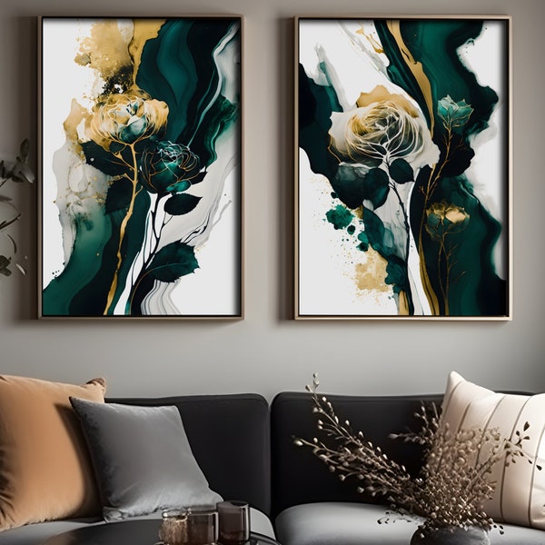 Emerald Wall Art Etsy