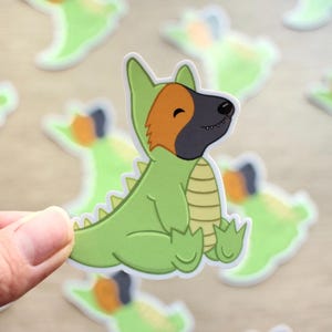 Maligator Sticker | Belgian Malinois | Cute Cartoon Dog Decal