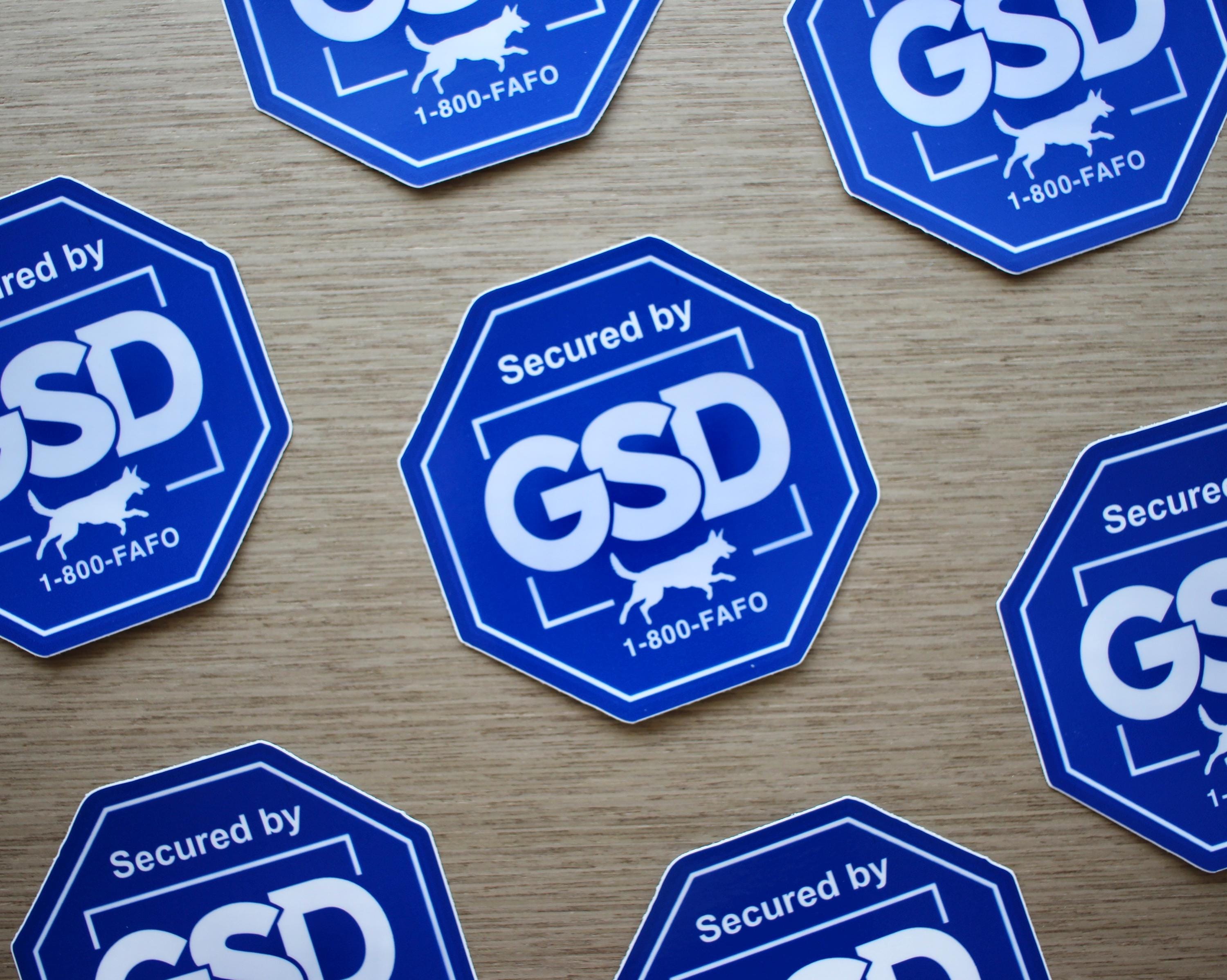 Gsd Sticker Secured by GSD Sticker: German Shepherd Security Weatherproof Vinyl ...