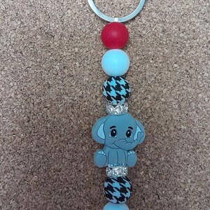 Houndstooth / Elephant Keychain