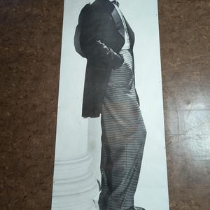 Gone With The Wind Vintage Clarke Gable 1976 B&W Life Size Poster Large 76" Tall By 26.5" Litho Print USA OOP