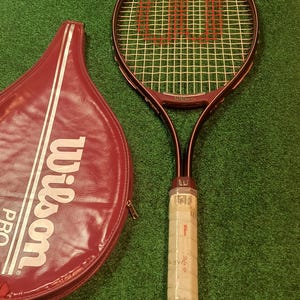 Vintage Wilson Pro 95 Tennis Racquet Beta Gel, Vibra Control Racket With Cover Case NOS New condition/ Sports Collectibles Home Decor