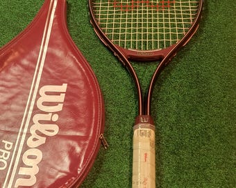 Vintage Wilson Pro 95 Tennis Racquet Beta Gel, Vibra Control Racket With Cover Case NOS New condition/ Sports Collectibles Home Decor