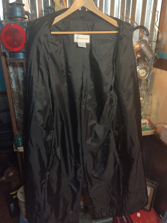 Women's Black Leather/ Python Snake print Trench … - image 10