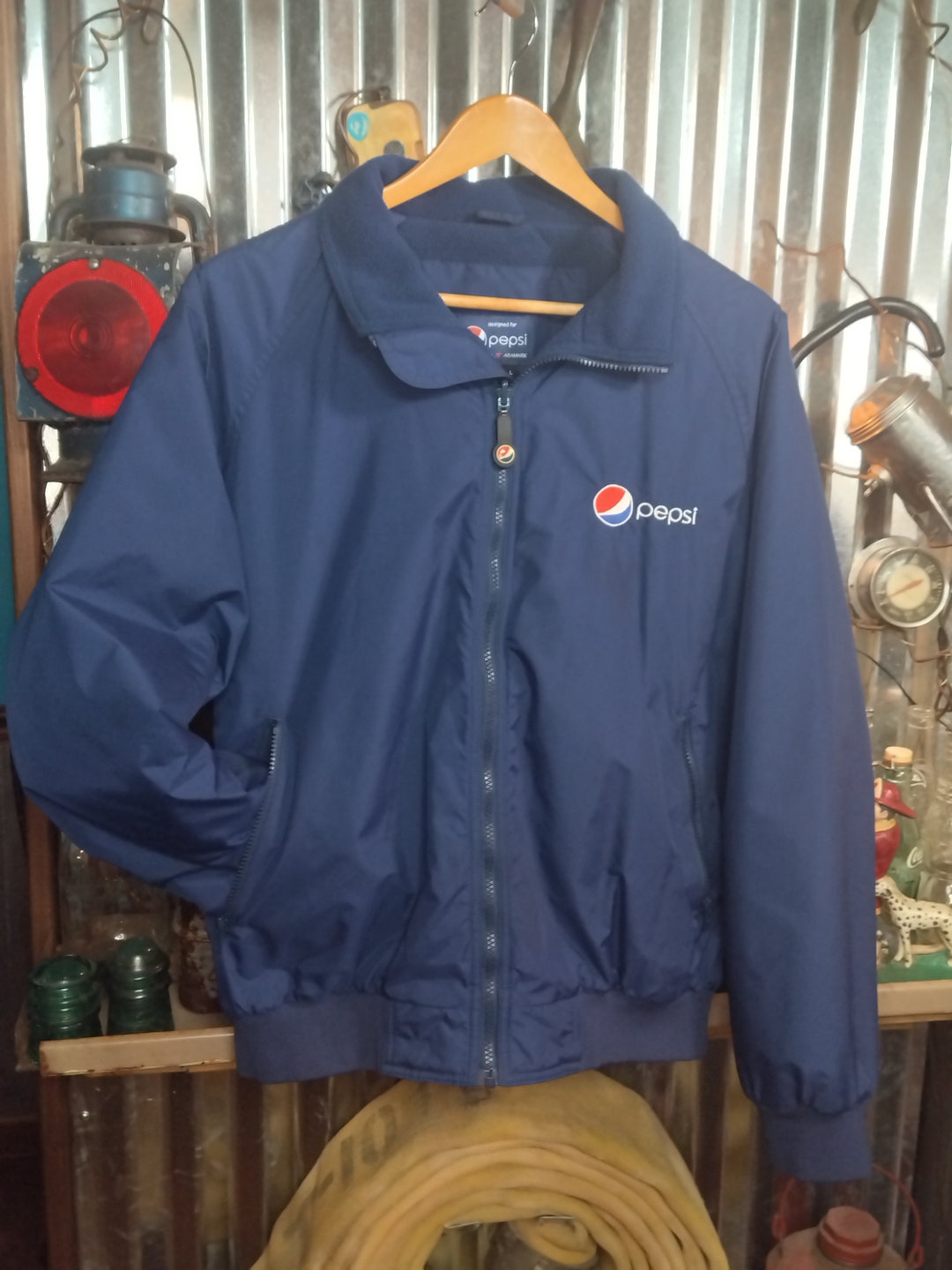 Vintage Pepsi Cola Aramark Jacket Bomber Men's Size Large Blue