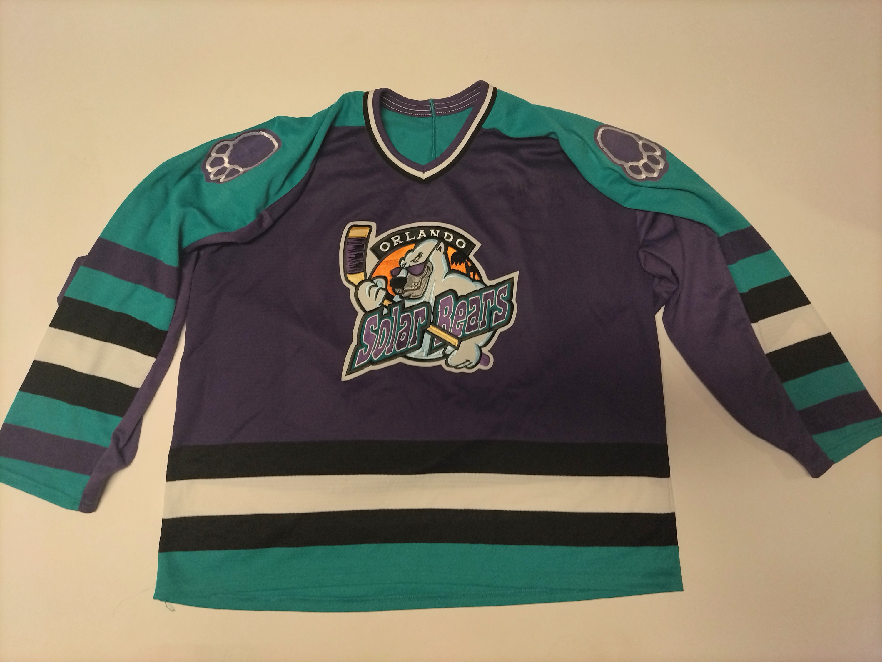 Rare Vintage Raleigh Icecaps Size L/XL Jersey by ProWear ECHL New