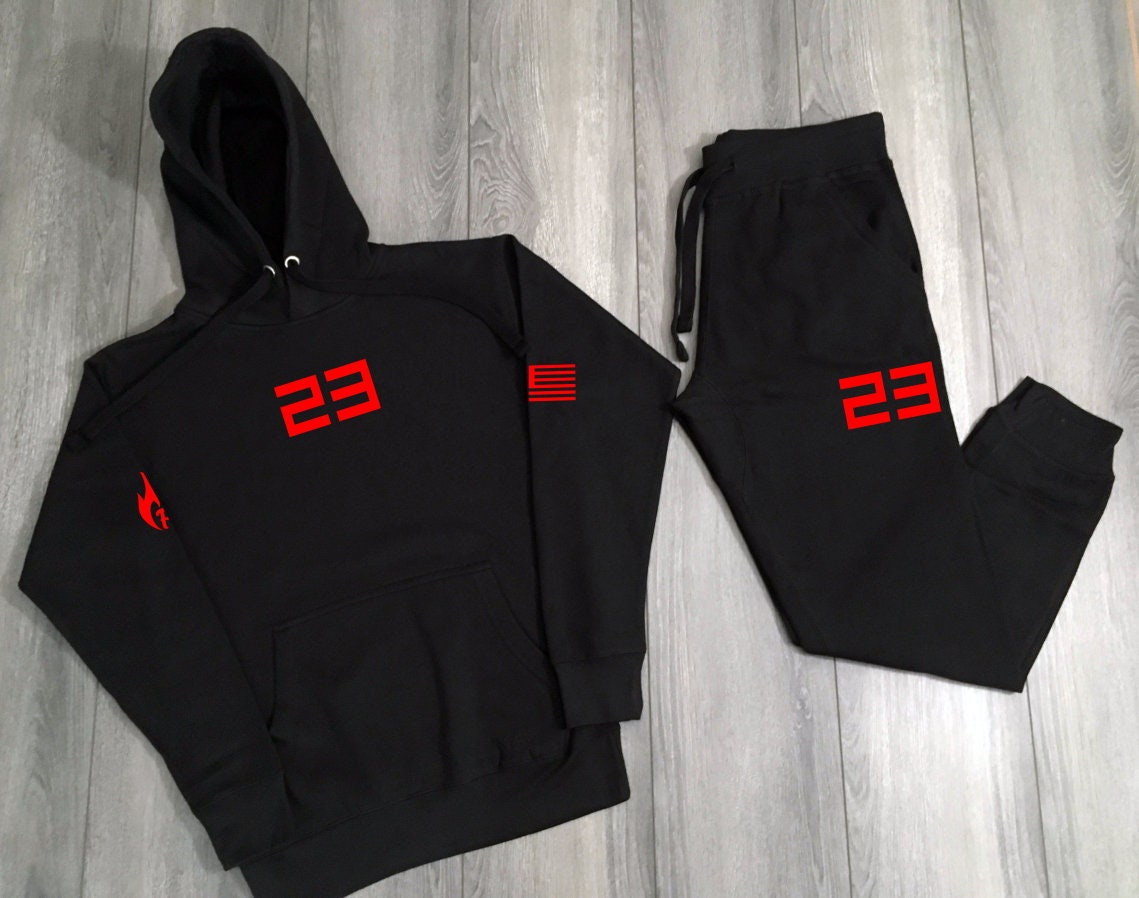 air jordan black and red sweatsuit