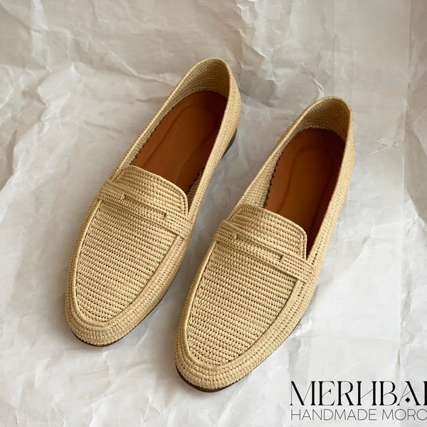 Natural Raffia Men shoes, moccasins Oxford, moccasins raffia for Wedding, Raffia loafers for men, loafer Mocassin, gift for her