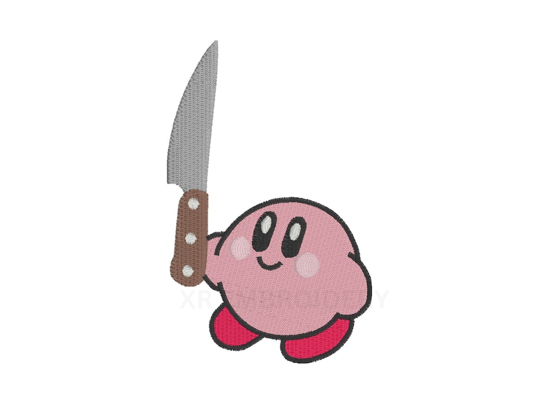 Kirby With Knife Embroidery Design 1 SIZE Kirby Embroidery Etsy