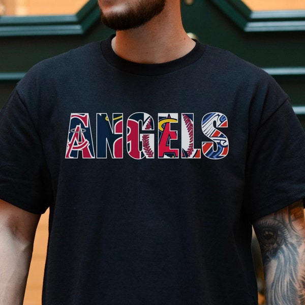 Angels Throwback Logos Shirt, Mens/Womens Los Angeles Angels of Anaheim Shirt