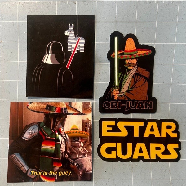 Funny Mexican Space Movie Stickers, Spanish space war sticker