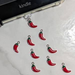 Pepper. Pepper charm. Spicy book pepper charm.Kindle dust plug charms. Kindle charms. dust plug charms. bookish charms.