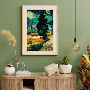 Vincent Van Gogh Wheatfield, Fine Art, Instant Download, Printable Famous Art Print, Vintage Painting Wall Decor, Modern Wall Art.