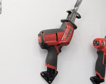 Milwaukee M12 Tool Mount | Wall Mount Tool Holder | Left or Right Facing | Garage & Toolbox Organizer | Hardware Included
