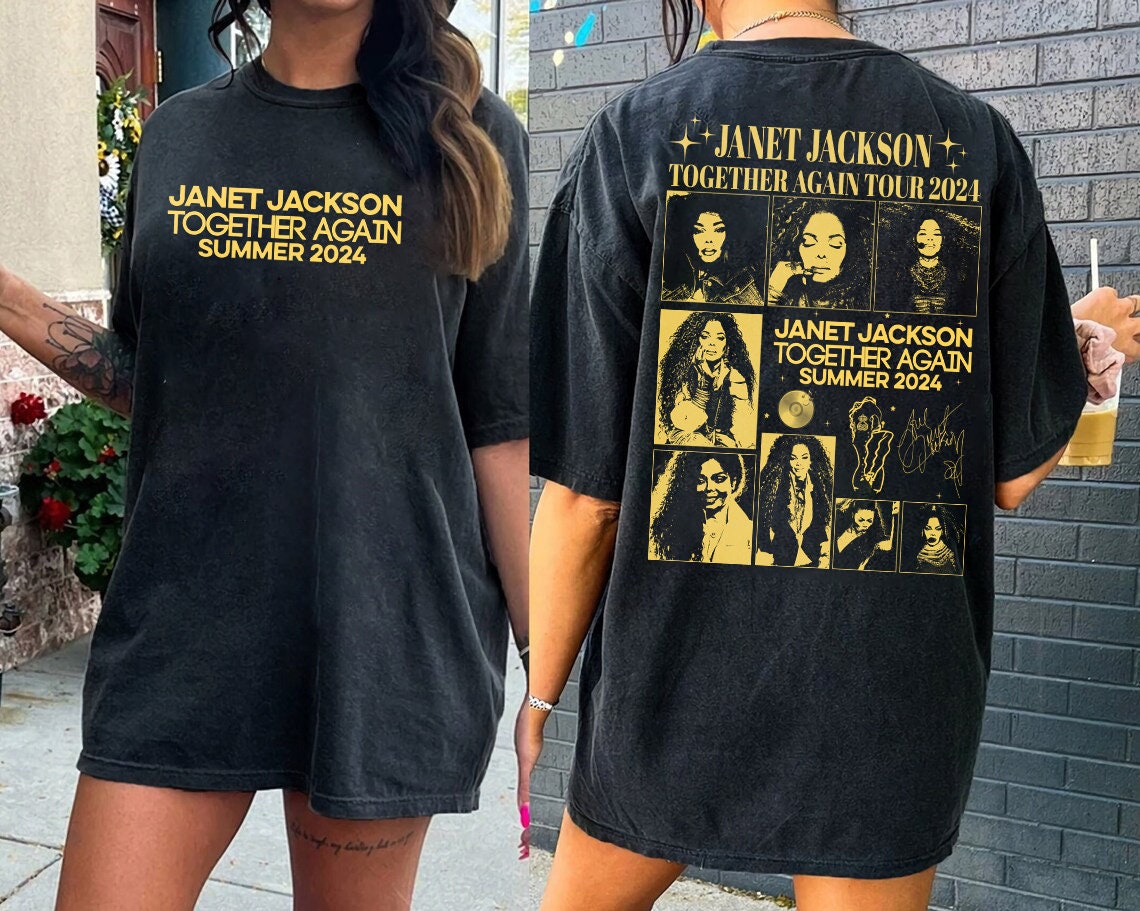 Vintage Janet Jackson 2Side Shirt, Together Again Tour 2024 T-Shirt,  Janet Jackson Tour Merch Tee, 90s Singer Janet Jackson Classic