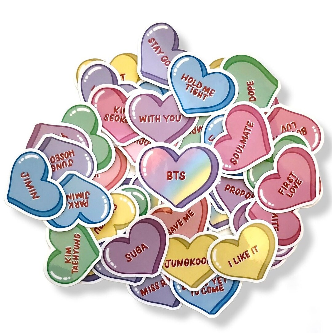 BTS Heart Sticker / Sticker Pack BTS Valentine Stickers BTS Etsy