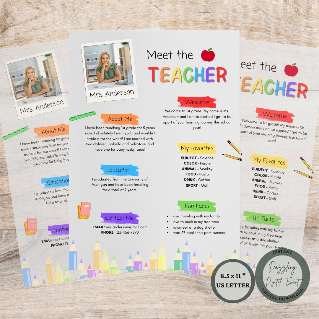 Meet the Teacher Template Back to School Flyer Preschool Etsy