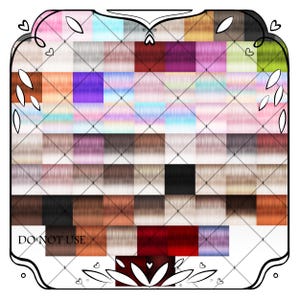 Puede incluir: Una cuadrícula de 64 muestras de color, cada una representando un color de cabello diferente. Las muestras están dispuestas en filas y columnas, y cada muestra está etiquetada con un número. Los colores van del rubio claro al marrón oscuro, e incluyen tonos de rojo, rosa, morado y azul. El texto "NO USAR" es visible en la parte inferior de la imagen.