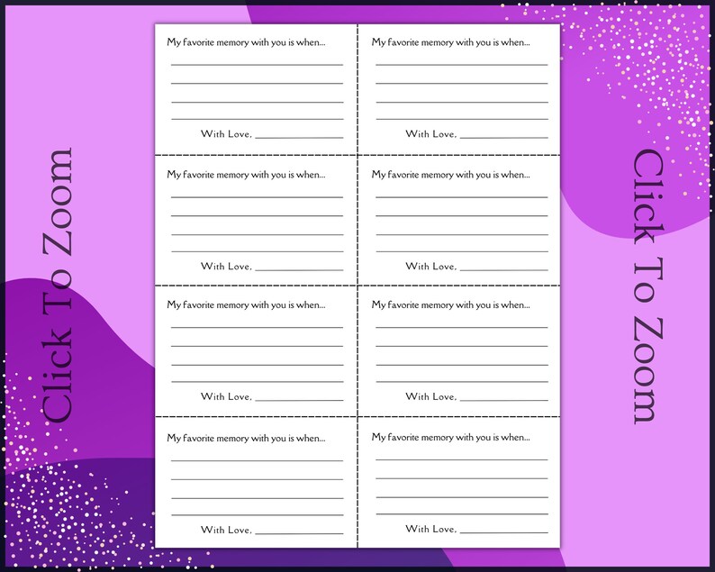 Share Your Favorite Memory - Printable Birthday Game - Slumber Party ...