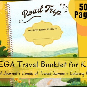 Kids Road Trip Activities - Kids Travel Journal - Road Trip Games - Car Games - Travel Games for Kids - Road Trip Kit