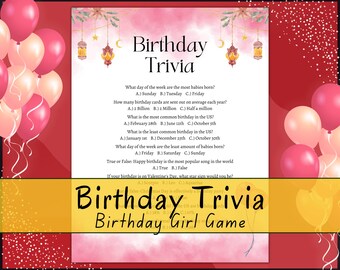Printable Birthday Party Trivia Game Conversation Starter Party Starter ...