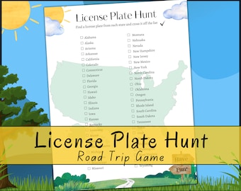Road Trip License Plate Game- Kids Activity- Digital Download- Printable-Instant download- For kids- Road Trip Activity- Fun Travel Game