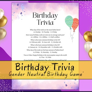 Birthday Trivia, Birthday Quiz Game