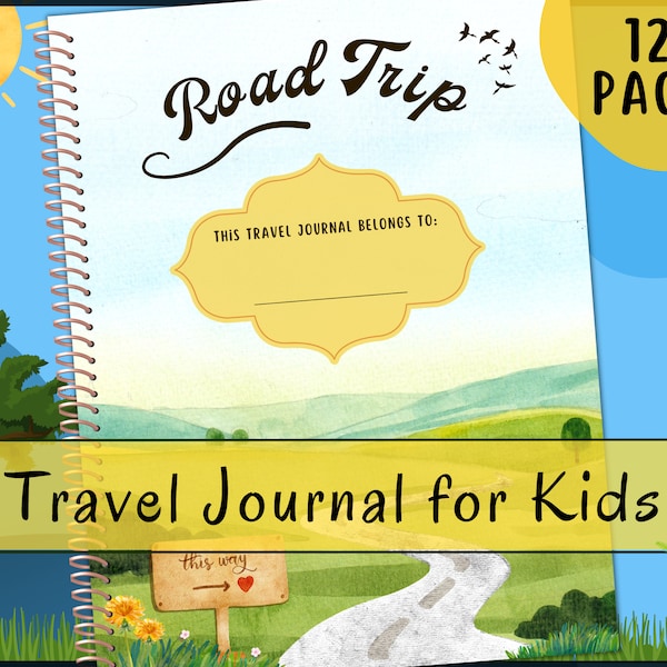 Travel Journal for Kids, Adventure Journal, Family Road Trip Kit, Kids Memory Book Travel Gift, Vacation Journal, Travel Scrapbook