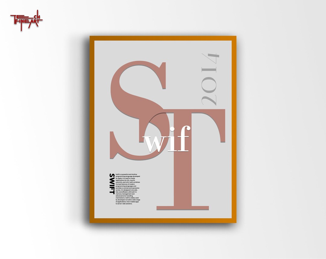 Swift Typography Poster, Minimalist Programming Poster, Coding Digital ...