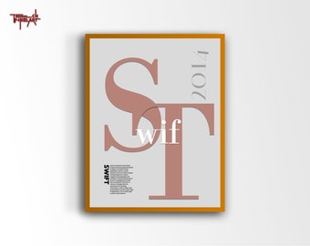 Swift Typografie Poster, Minimalistisches Programmier Poster, Coding Digitaldruck Wandkunst, Geschenk für Programmierer, Wanddekoration für Büro.