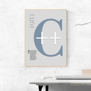 C++ Lang Typography Poster, Minimalist Programming Poster, Coding ...