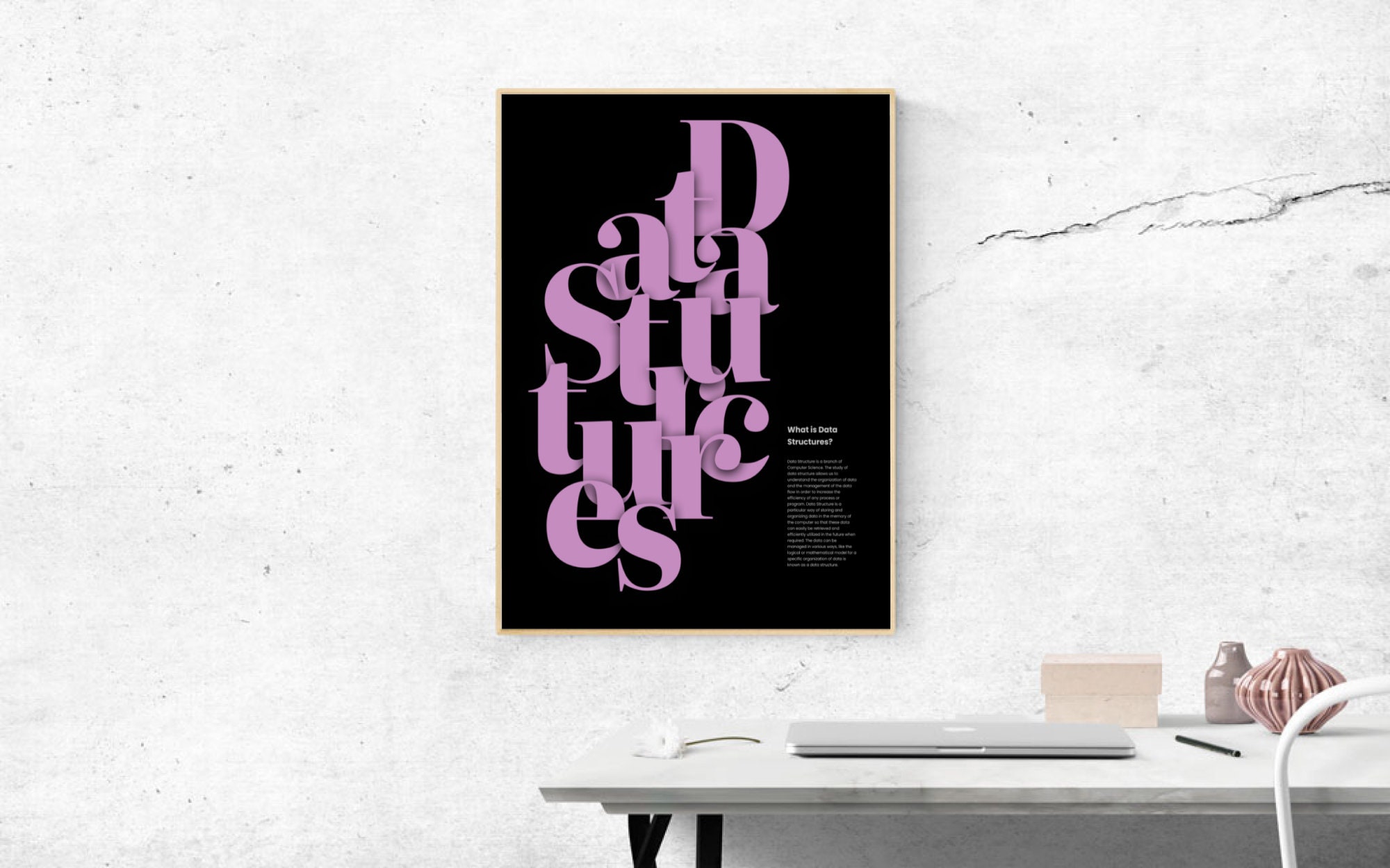 Data Structures Typography Poster, Minimalist Programming Poster ...