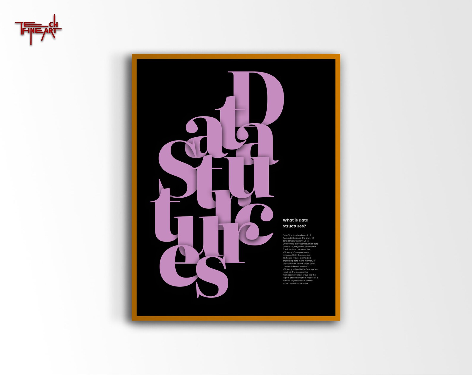 Data Structures Typography Poster, Minimalist Programming Poster ...