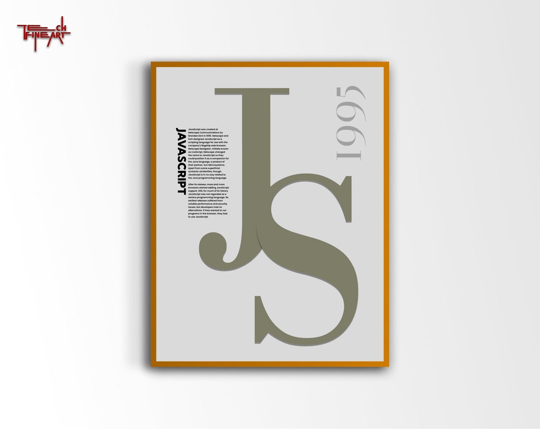 Javascript Typography Poster, Minimalist Programming Poster, Coding ...