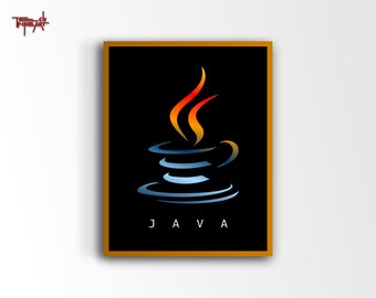 Java Logo Poster, Minimalistisches Programmier Poster, Coding Digitaldruck Wandkunst, Geschenk für Programmierer, Wanddekoration für Büro, Programmierer Deko
