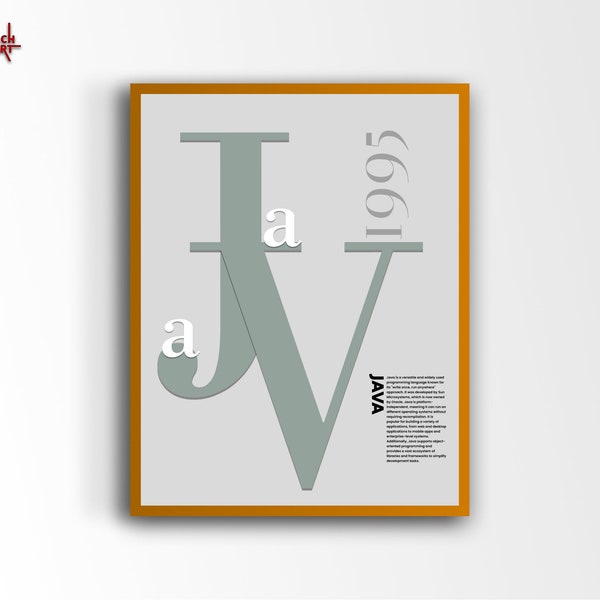 Java Typography Poster, Minimalist programming poster, Coding digital prints wall art, Gift for Programmer, Wall Decor for Office.