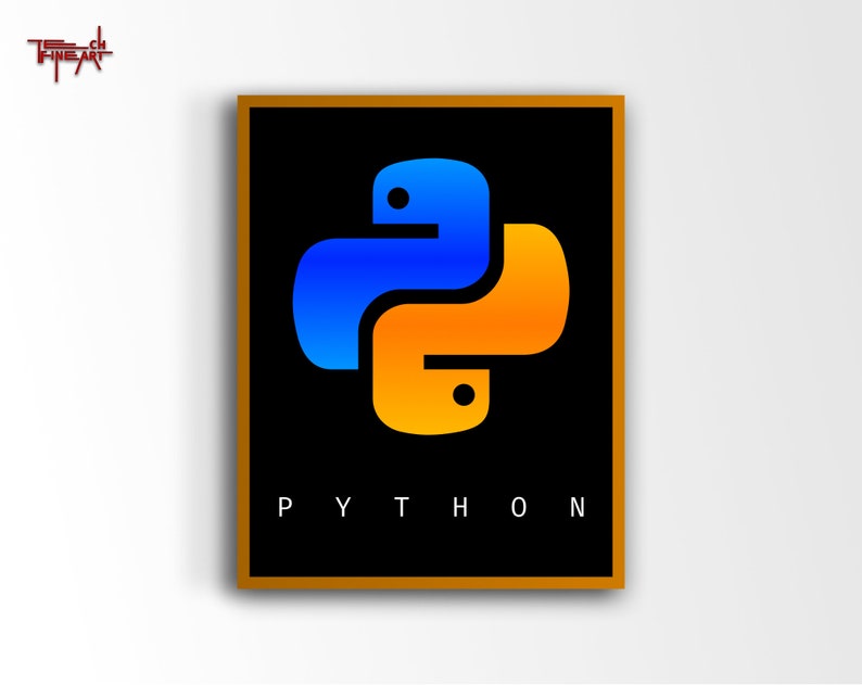 Python Logo Poster, Minimalist Programming Poster, Coding Digital Print ...
