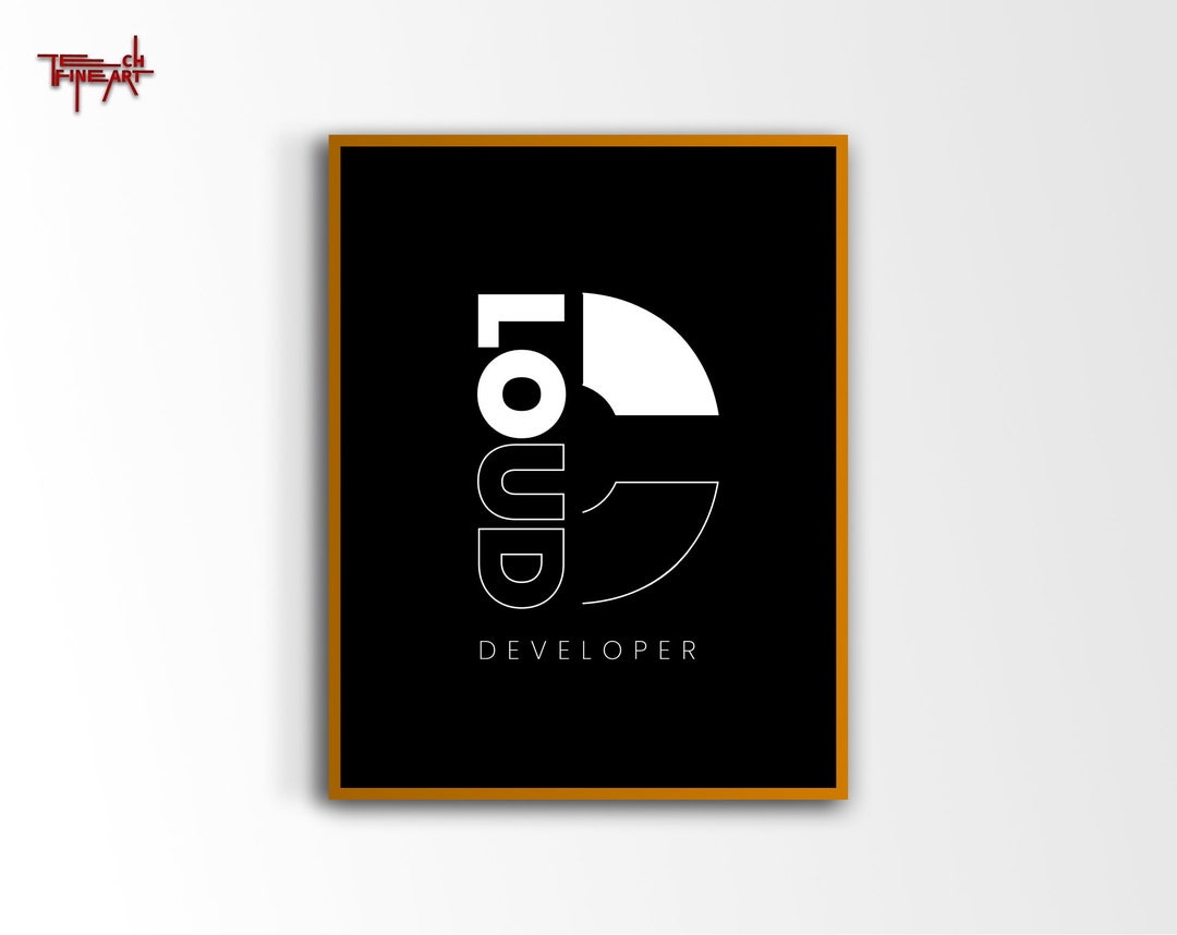 Cloud Developer Poster, Minimalist Programming Poster, Coding Digital ...