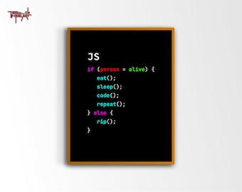 Javascript Funny Poster, Minimalist programming poster, Coding digital prints wall art, Gift for Programmer, Wall Decor for Office, Gift him