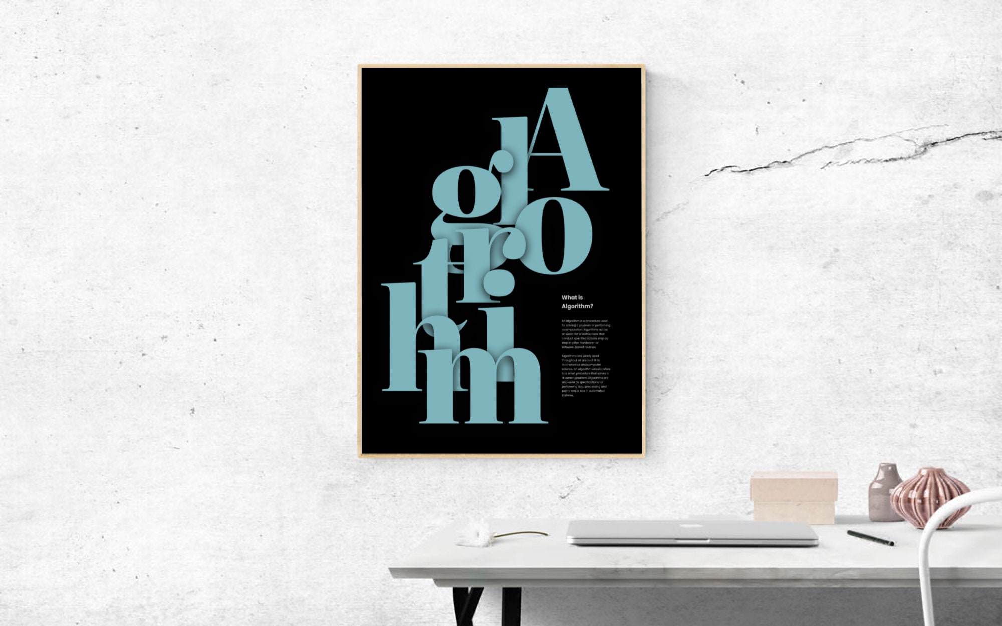 Algorithm Typography Poster, Minimalist Programming Poster, Coding ...