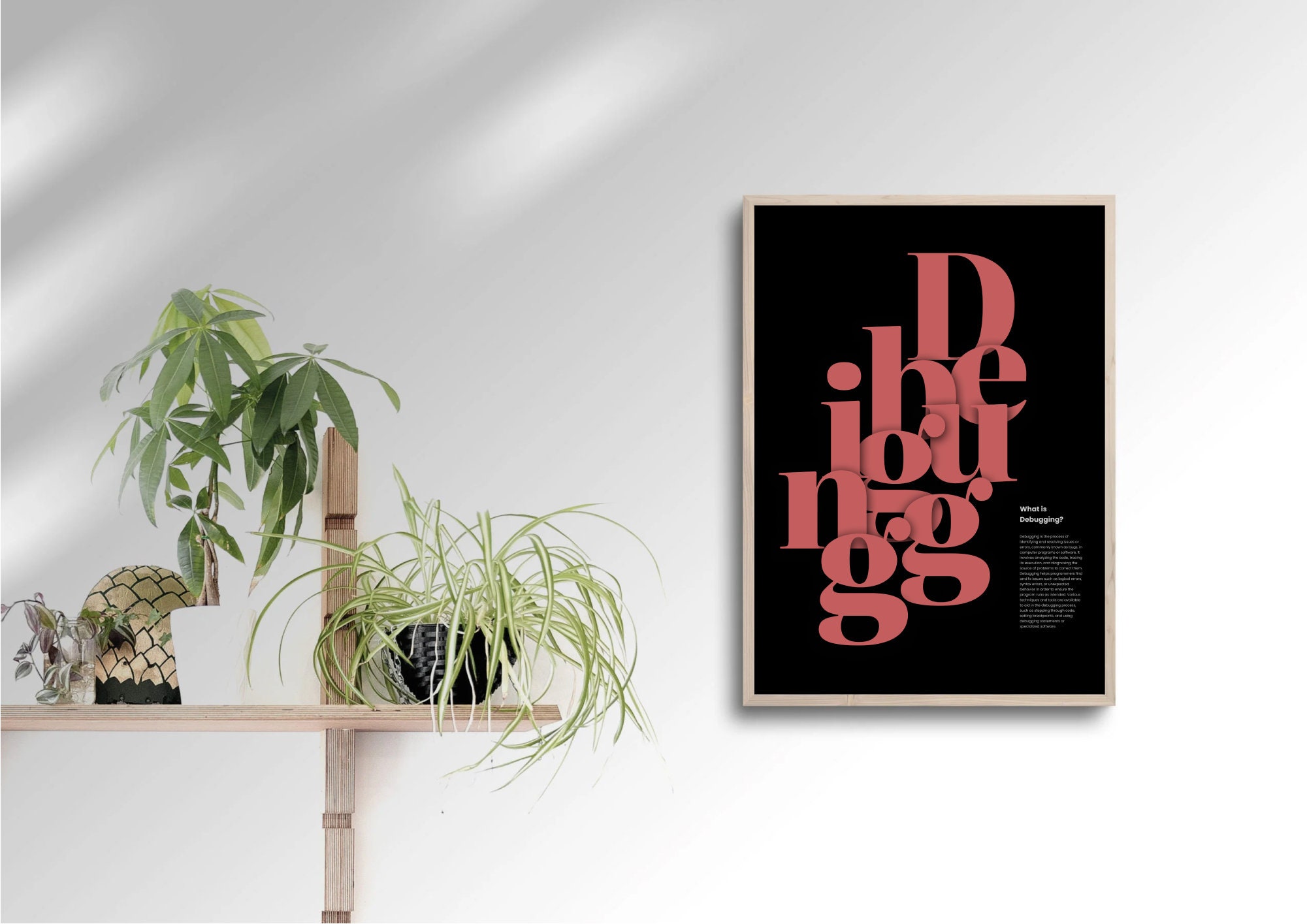 Debugging Typography Poster, Minimalist Programming Poster, Coding ...