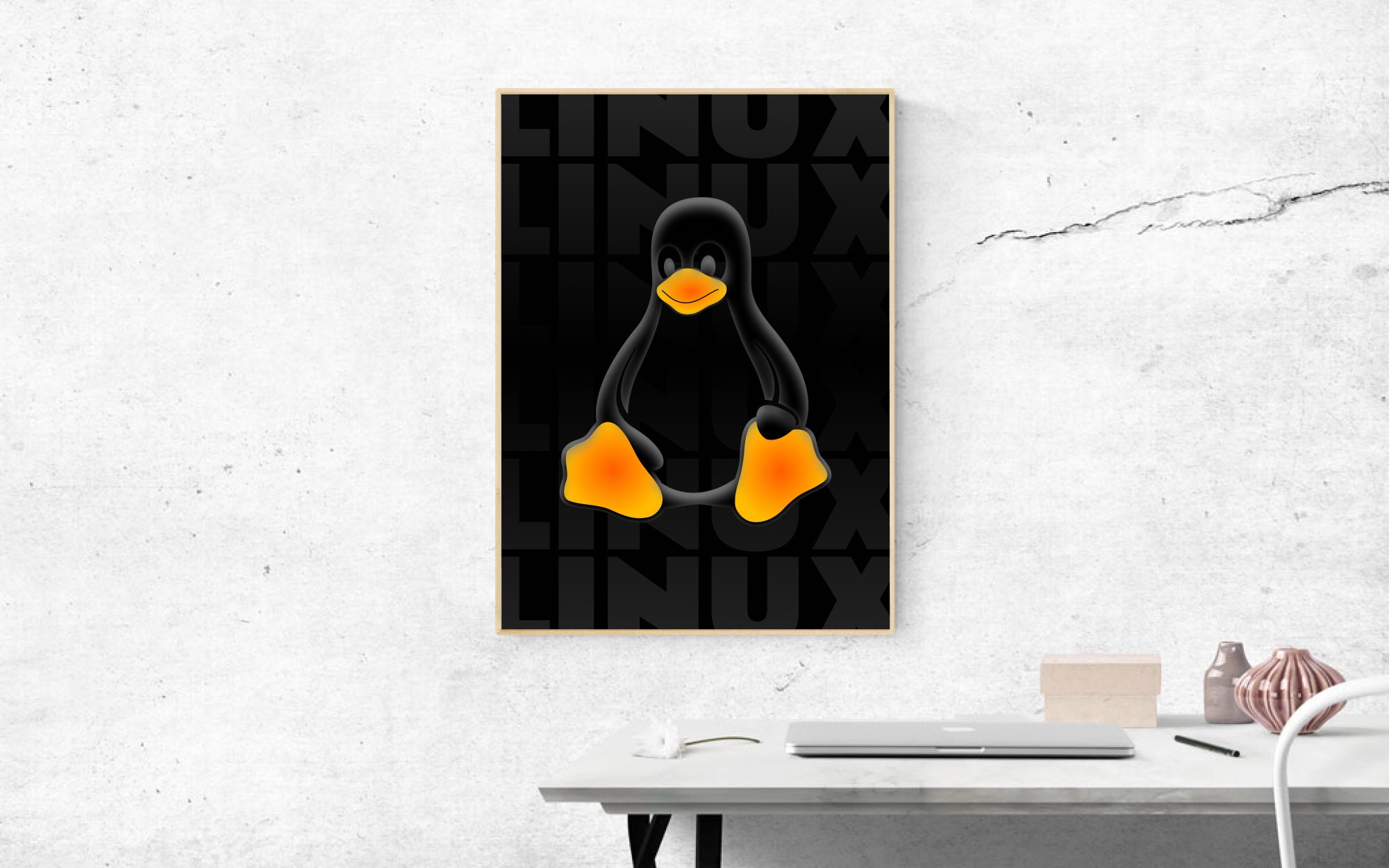 Linux Logo Poster, Minimalist Programming Poster, Coding Digital Print ...