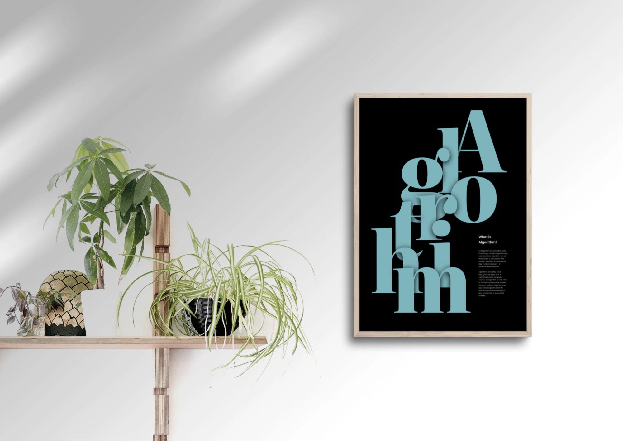 Algorithm Typography Poster, Minimalist Programming Poster, Coding ...