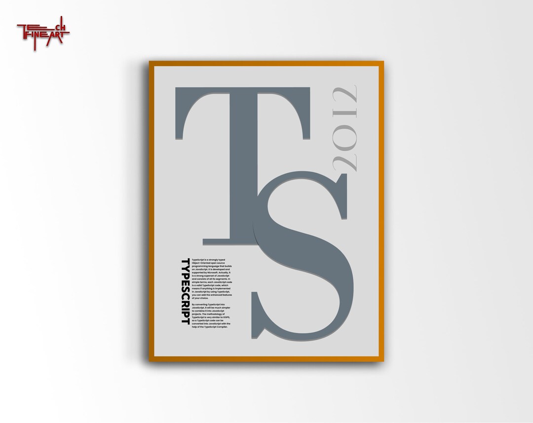 Typescript Typography Poster, Minimalist Programming Poster, Coding ...