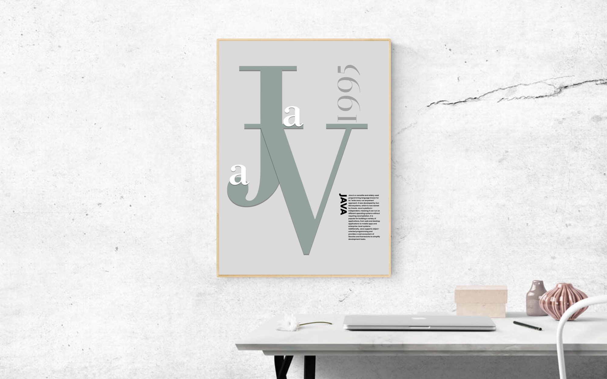 Java Typography Poster, Minimalist Programming Poster, Coding Digital ...
