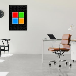 Windows Logo Poster, Minimalist Programming Poster, Coding Digital ...