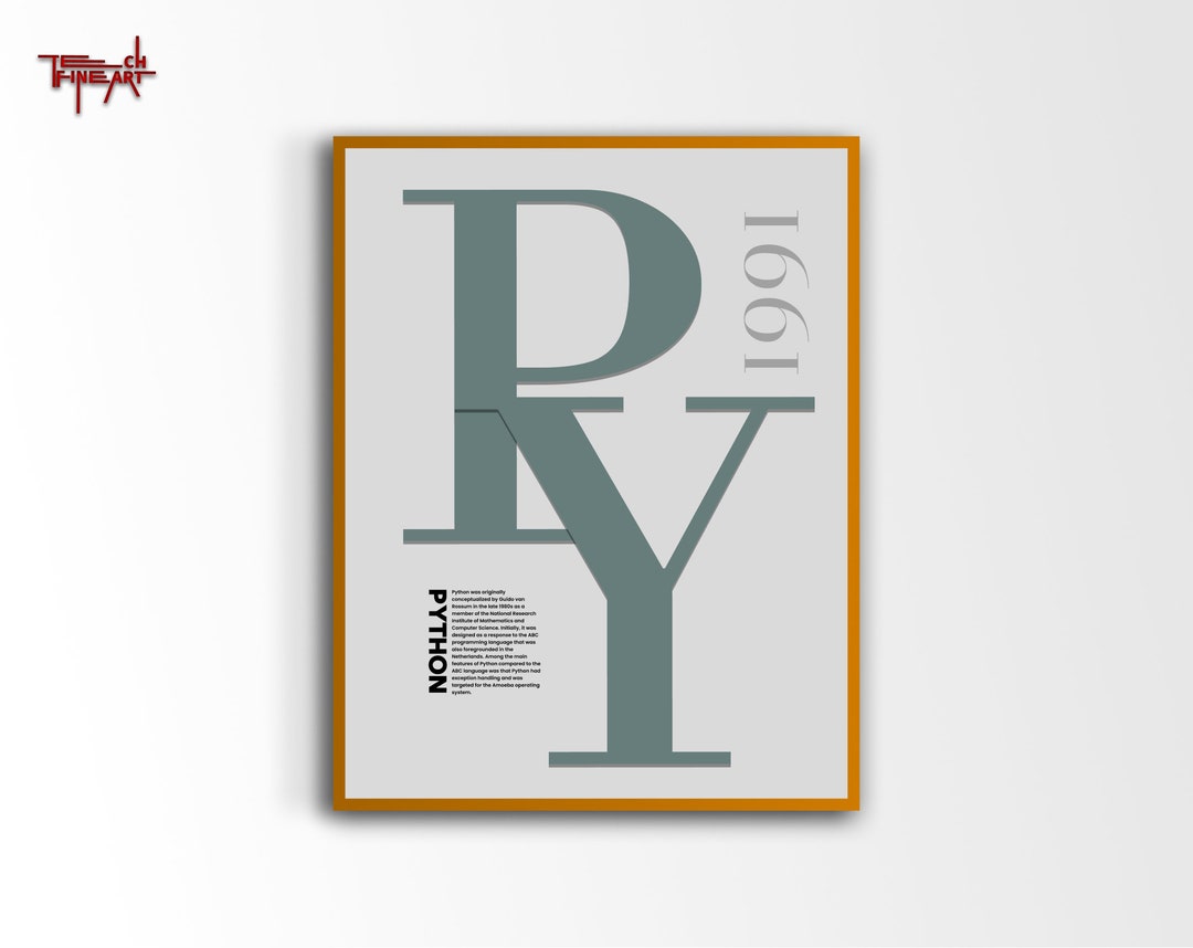 Python Typography Poster, Minimalist Programming Poster, Coding Digital ...