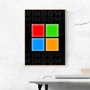 Windows Logo Poster, Minimalist Programming Poster, Coding Digital ...