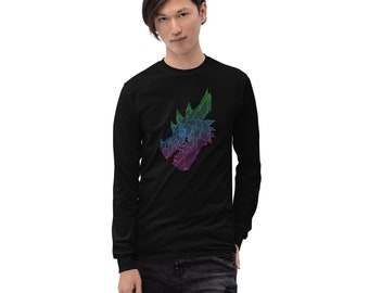 3D Dragon Art Men’s Long Sleeve Shirt